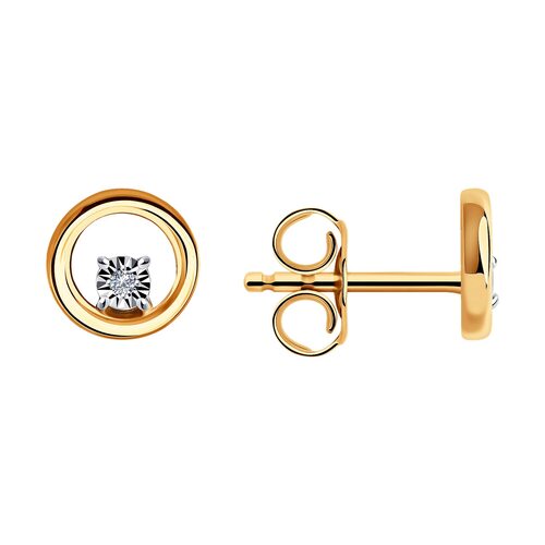 Серьги с бриллиантами из золота 585 пробы