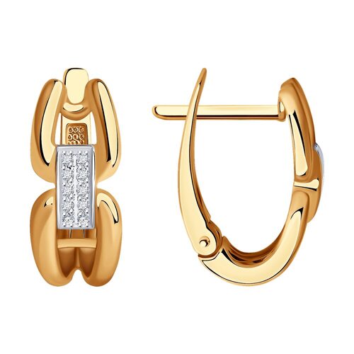 Серьги с бриллиантами из золота 585 пробы