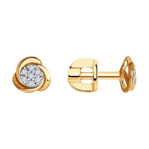 Серьги с бриллиантами из золота 585 пробы