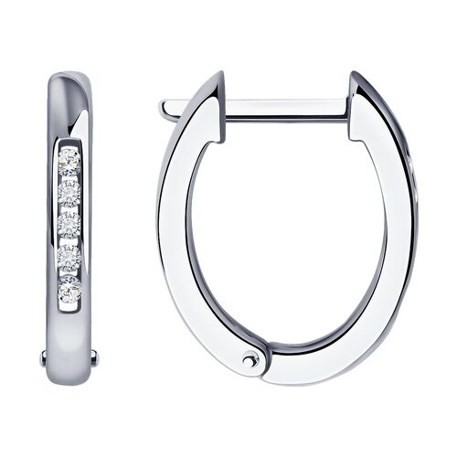 Серьги с бриллиантами из белого золота 585 пробы