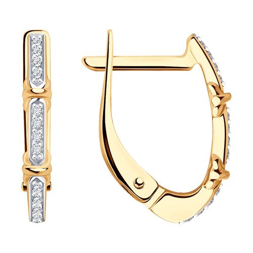 Серьги с бриллиантами из золота 585 пробы