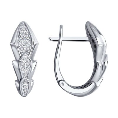 Серьги с бриллиантами из белого золота 585 пробы