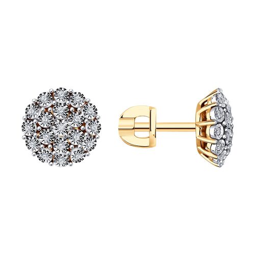 Серьги с бриллиантами из золота 585 пробы