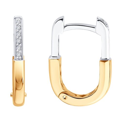 Серьги с бриллиантами из золота 585 пробы