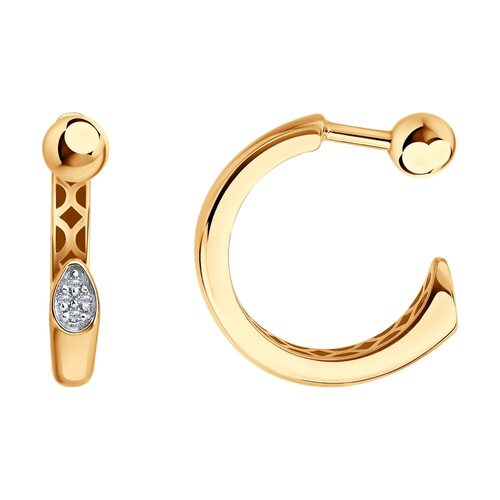 Серьги с бриллиантами из золота 585 пробы