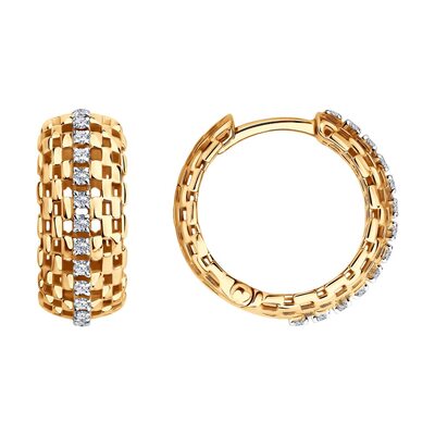 Серьги с бриллиантами из золота 585 пробы