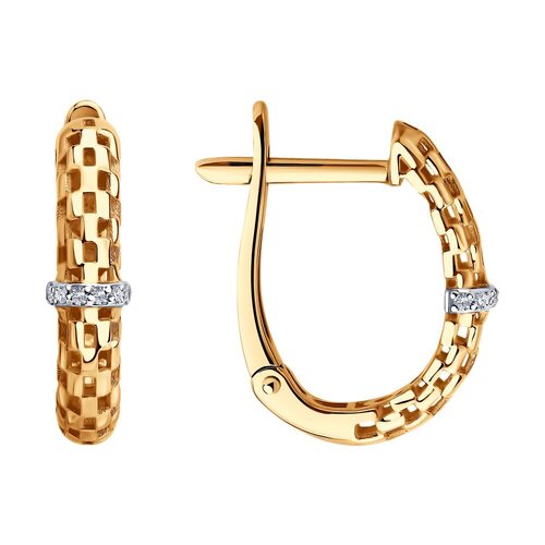 Серьги с бриллиантами из золота 585 пробы