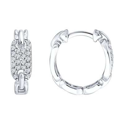 Серьги с бриллиантами из белого золота 585 пробы