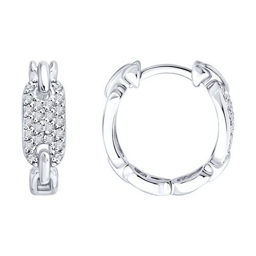 Серьги с бриллиантами из белого золота 585 пробы