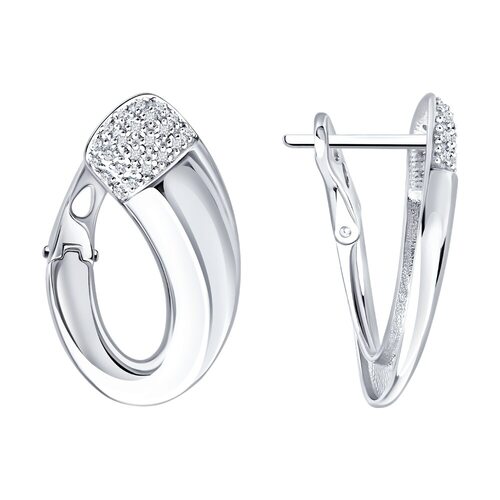 Серьги с бриллиантами из золота 585 пробы