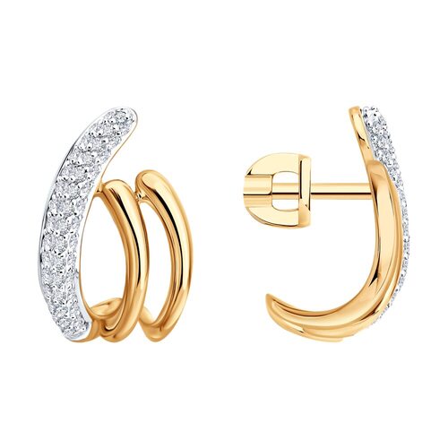 Серьги с бриллиантами из золота 585 пробы