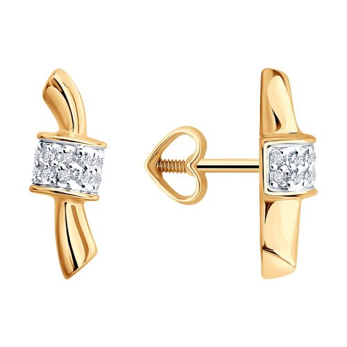 Серьги с бриллиантами из золота 585 пробы