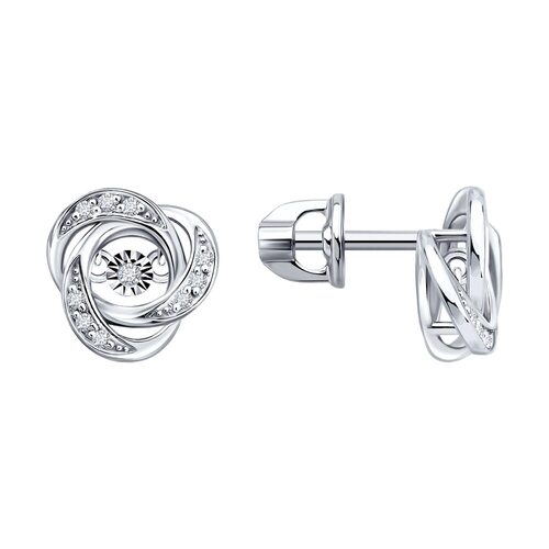 Серьги с бриллиантами из золота 585 пробы