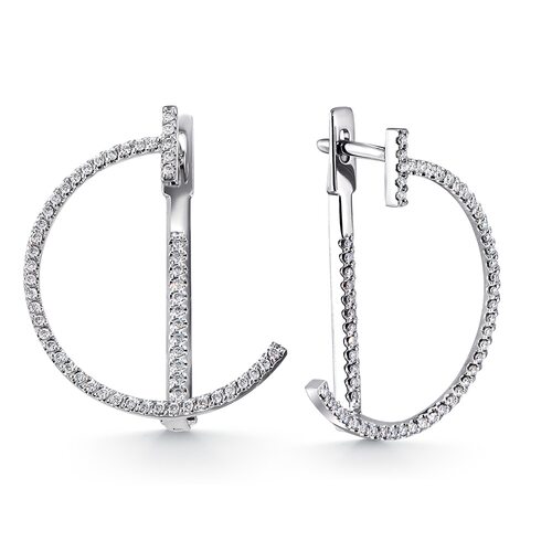 Серьги с бриллиантами из белого золота 585 пробы