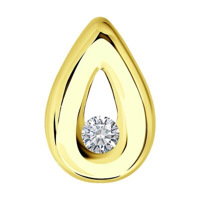 Подвеска с бриллиантом из желтого золота 585 пробы