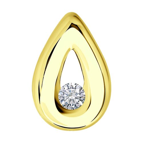 Подвеска с бриллиантом из золота 585 пробы