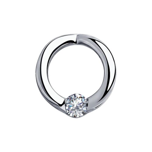 Подвеска с бриллиантом из белого золота 585 пробы