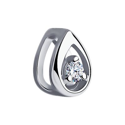 Подвеска с бриллиантом из белого золота 585 пробы