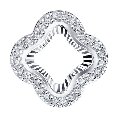 Подвеска "Клевер" с бриллиантами из белого золота 585 пробы