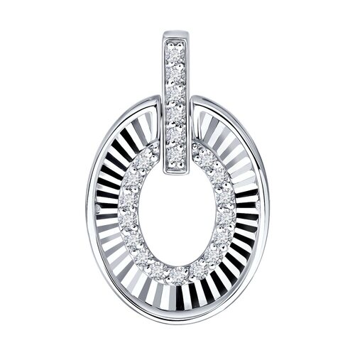 Подвеска "Буква О" с бриллиантами из белого золота 585 пробы арт. 1031022-3