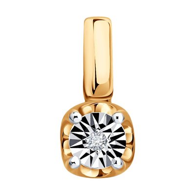 Подвеска с бриллиантом из золота 585 пробы