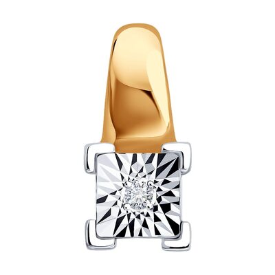 Подвеска с бриллиантом из золота 585 пробы