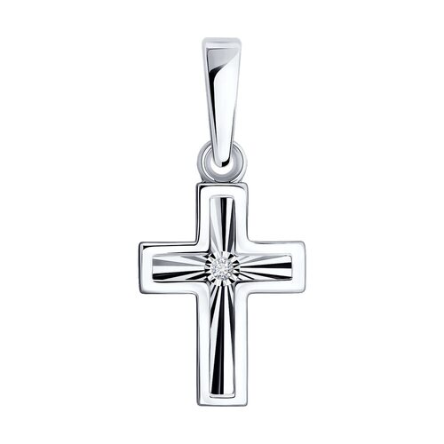 Подвеска с бриллиантом из золота 585 пробы