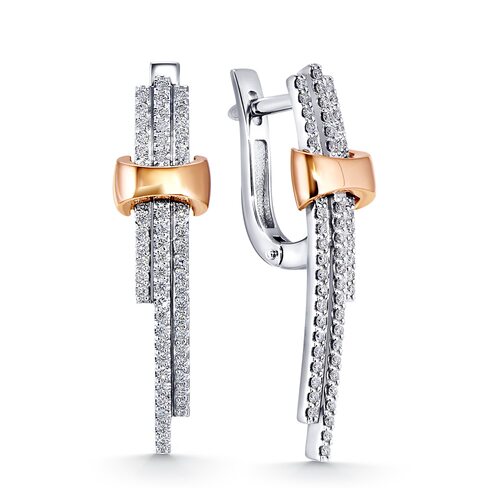 Серьги с бриллиантами из белого золота 585 пробы