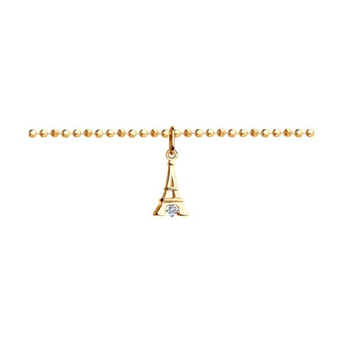 Браслет "Париж" с бриллиантом из золота 585 пробы