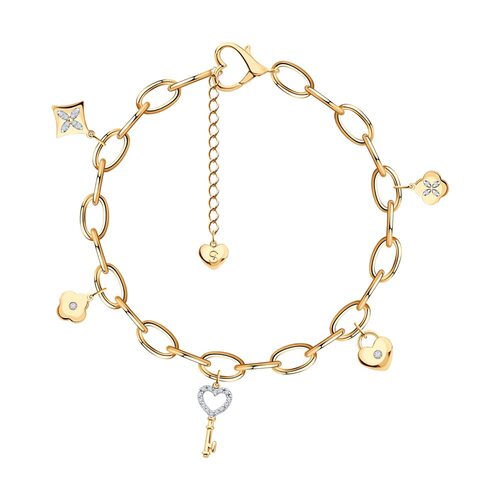 Браслет с бриллиантами из золота 585 пробы