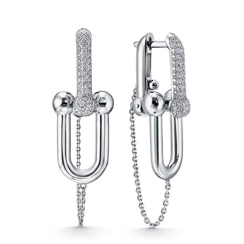 Серьги с бриллиантами из белого золота 585 пробы