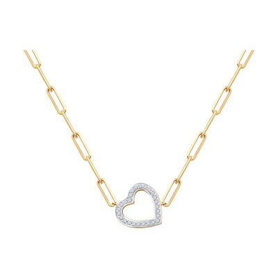 Колье "Сердце" с бриллиантами из золота 585 пробы