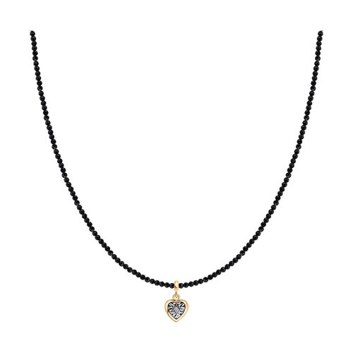 Колье с бриллиантами и шпинелью из золота 585 пробы