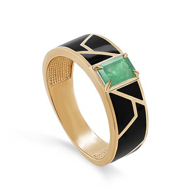 Кольцо с изумрудом из золота 585 пробы