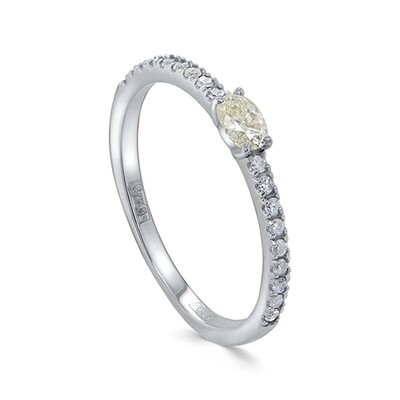 Кольцо с бриллиантами из белого золота 585 пробы