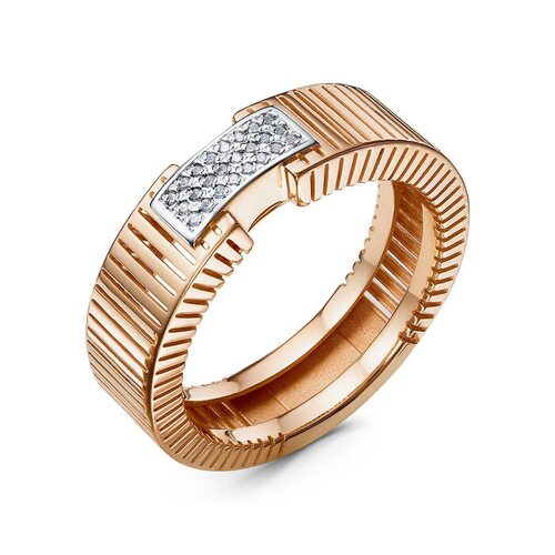 Кольцо с фианитами из золота 585 пробы