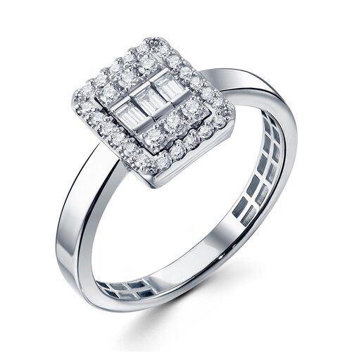 Кольцо с бриллиантами из белого золота 585 пробы