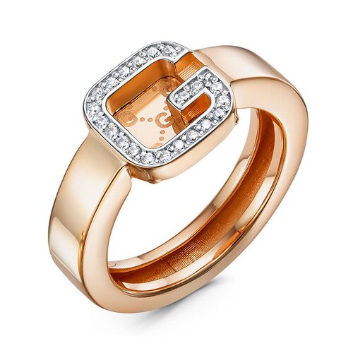 Кольцо с фианитами из золота 585 пробы