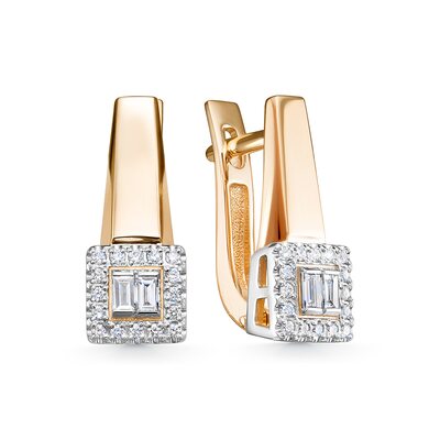 Серьги с бриллиантами из золота 585 пробы