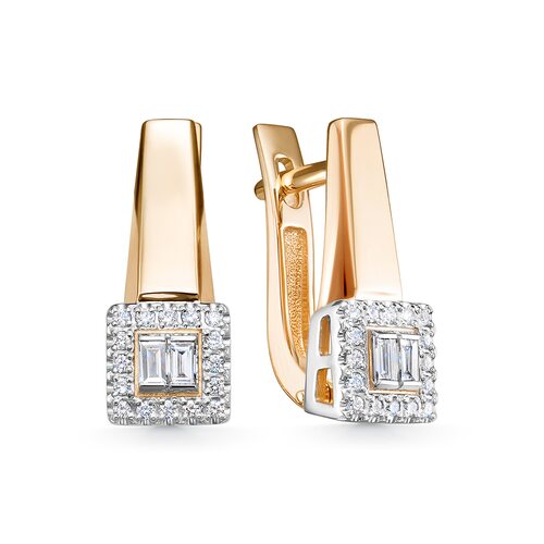 Серьги с бриллиантами из золота 585 пробы