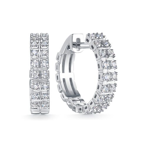 Серьги с бриллиантами из белого золота 585 пробы