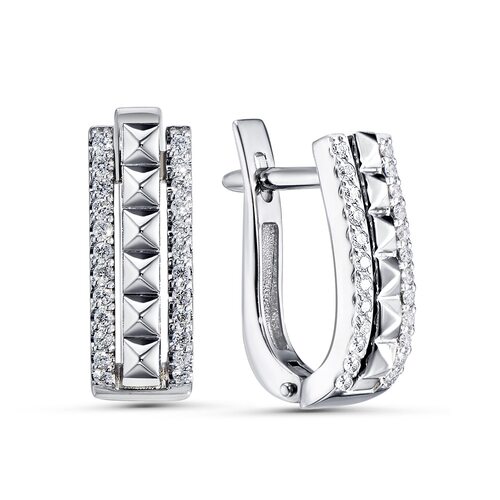 Серьги с бриллиантами из белого золота 585 пробы