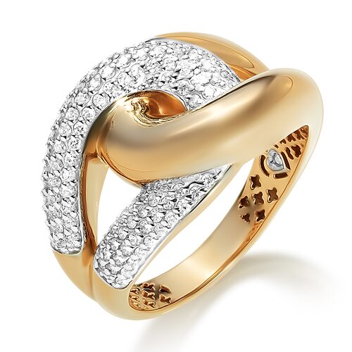 Кольцо с бриллиантами из золота 585 пробы 