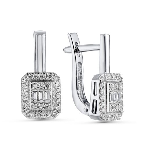 Серьги с бриллиантами из белого золота 585 пробы