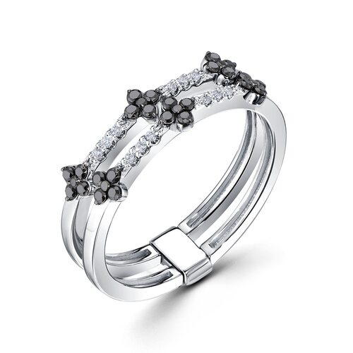 Кольцо с бриллиантами из белого золота 585 пробы