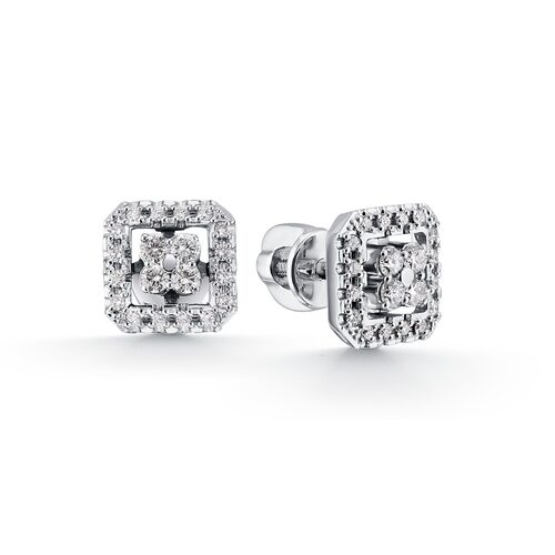 Серьги с бриллиантами из белого золота 585 пробы