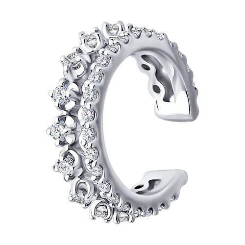 Серьга с бриллиантами из белого золота 585 пробы