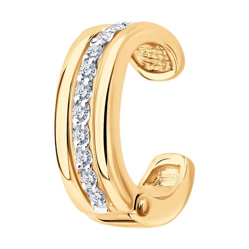 Серьга с бриллиантами из золота 585 пробы