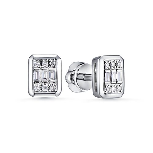 Серьги с бриллиантами из белого золота 585 пробы