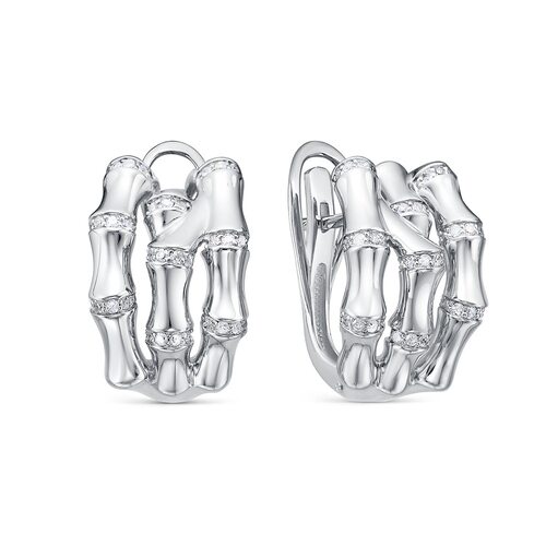 Серьги с бриллиантами из белого золота 585 пробы